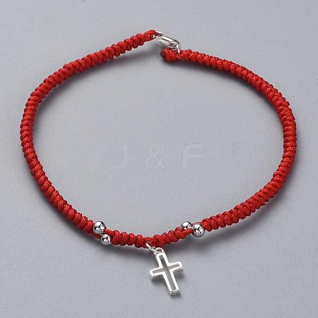 Weave Charm Bracelets BJEW-JB04864-01-1
