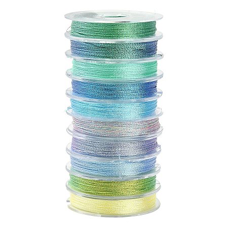 10 Rolls 3-Ply Polyester Metallic Threads MCOR-CJ0001-07B-1