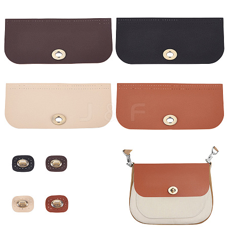   4Pcs 4 Colors PU Imitation Leather Sew on Bag Covers FIND-PH0006-35-1