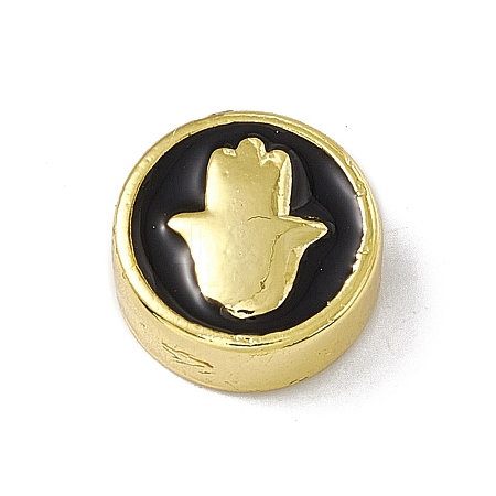 Real 18K Gold Plated Brass Enamel Beads KK-F814-05G-03-1