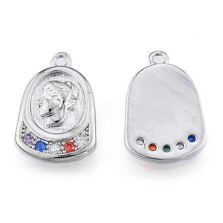 Brass Micro Pave Colorful Cubic Zirconia Pendants KK-N216-578P-1