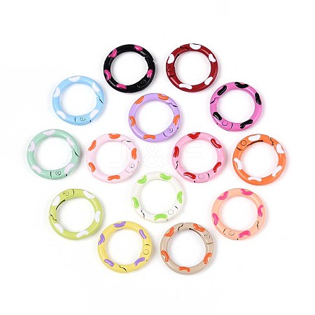 Spray Painted Alloy Spring Gate Rings PALLOY-N180-02-1