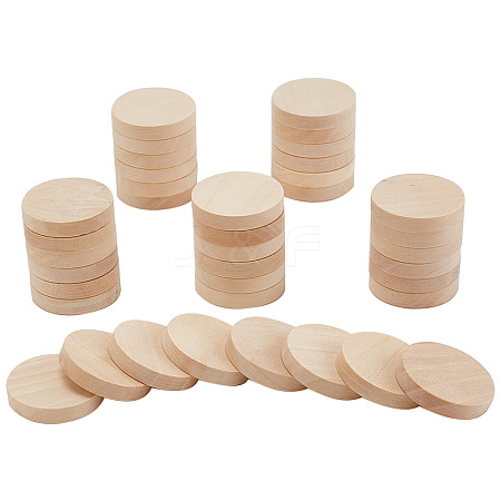 50Pcs Undyed Wood Cabochons WOOD-WH0125-09C-1