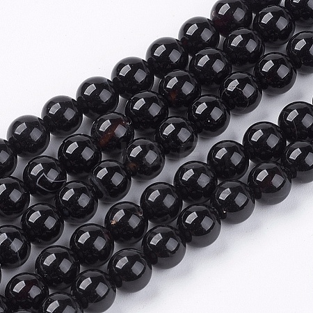 Natural Black Onyx Beads Strands LS-G-H1567-6MM-1