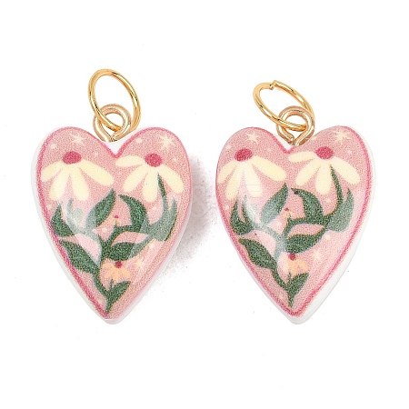 Printed Opaque Acrylic Pendants SACR-P036-01F-G-1