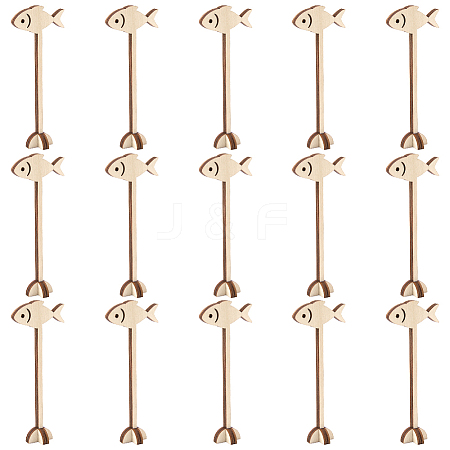 15Pcs Wood Menu Selection Sign AJEW-FG0005-87E-1