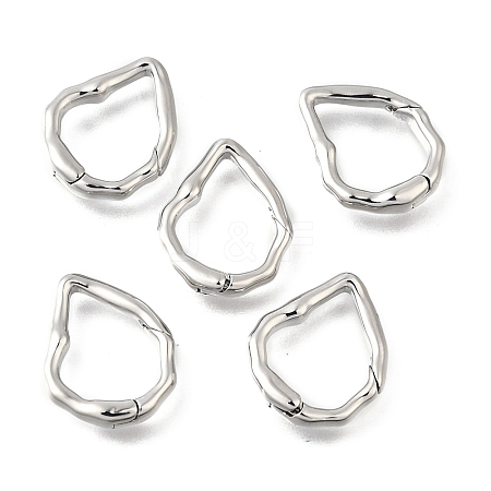 Brass Irregularity Spring Gate Rings KK-U072-43A-P-1