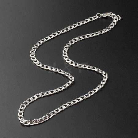 304 Stainless Steel Curb Chain Necklaces X-NJEW-JN03555-1