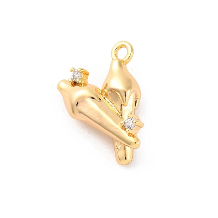 Brass Rhinestone Pendants KK-E793-12G-1