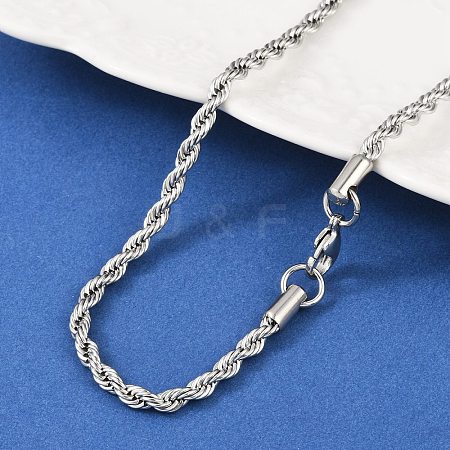 Tarnish Resistant 304 Stainless Steel Rope Chain Necklaces STAS-M174-013P-1