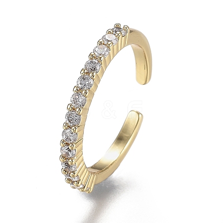 Adjustable Brass Micro Pave Clear Cubic Zirconia Cuff Rings LS-ZIRC-Z002-11G-1