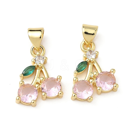 Brass Micro Pave Cubic Zirconia Pendants KK-L243-01G-05-1