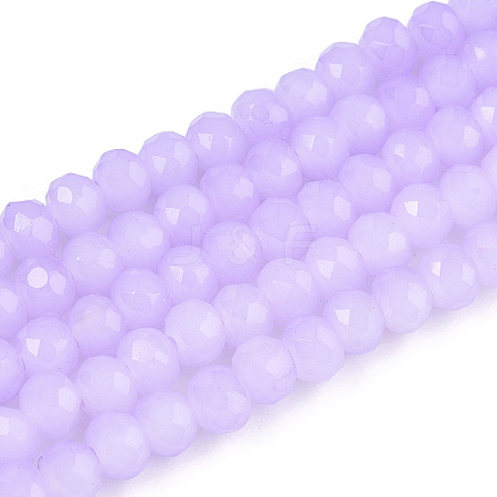 Baking Paint Imitation Jade Glass Bead Strands X-DGLA-A034-J6MM-A50-1