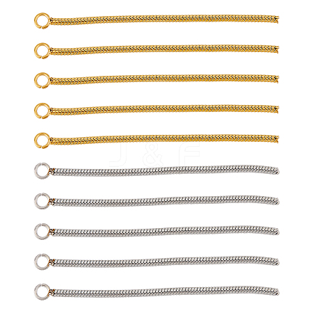 DICOSMETIC 20Pcs 2 Colors 201 Stainless Steel Snake Chain Tassel Big Pendants STAS-DC0013-96-1