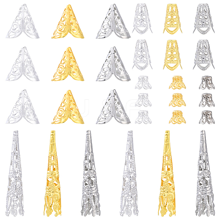 240Pcs 12 Styles Iron Bead Caps IFIN-YW0003-84-1