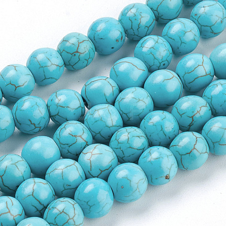 Synthetic Turquoise Beads Strands X-TURQ-S192-8mm-2-1