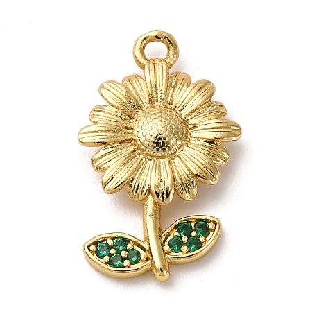 Brass Micro Pave Cubic Zirconia Pendants KK-I276-04G-01-1