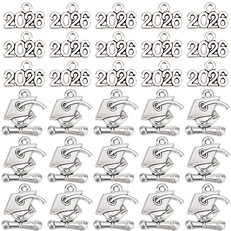 100Pcs 2 Styles Alloy Pendants FIND-SC0021-89AS-1