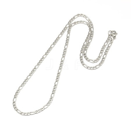 304 Stainless Steel Figaro Chain Necklace Making LS-STAS-A028-N022MP-1