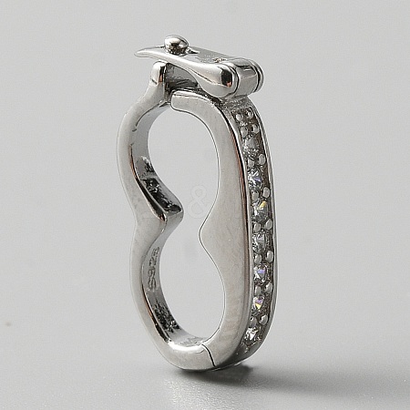 925 Sterling Silver with Clear Cubic Zirconia Twister Clasp FIND-WH0126-76P-1
