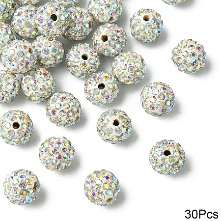 30Pcs Polymer Clay Rhinestone Beads RB-YW0001-26A-1