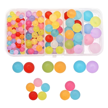 153 Pcs 5 Style Transparent Acrylic Ball Beads FACR-YW0001-03-1