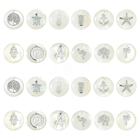 Natural Freshwater Shell Pendants SHEL-CJ0001-05-1