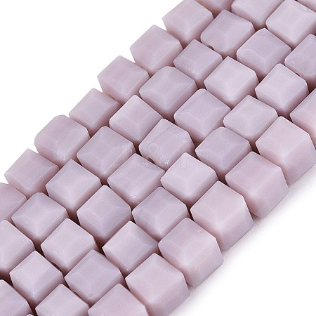 Opaque Frosted Glass Beads Strands GLAA-N072-01A-B07-1