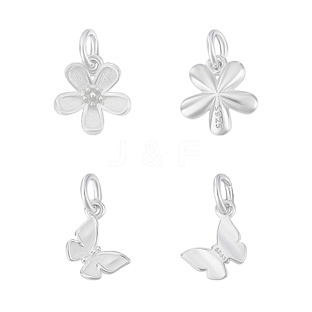 4Pcs 2 Styles 925 Sterling Silver Charms with Jump Rings & 925 Stamp STER-PH0003-44-1