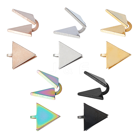 10Pcs 5 Colors 304 Stainless Steel Cuff Earrings EJEW-HS0001-43B-1