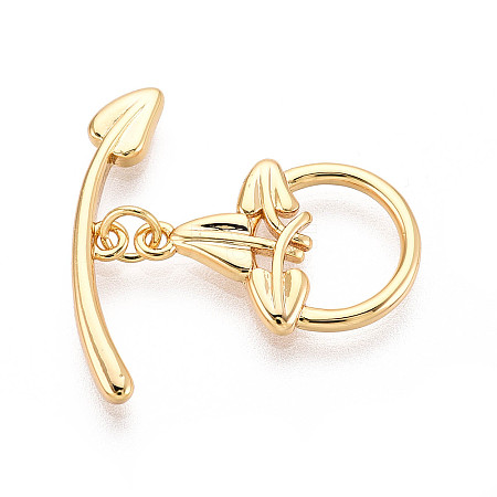 Brass Toggle Clasps KK-T077-02G-1