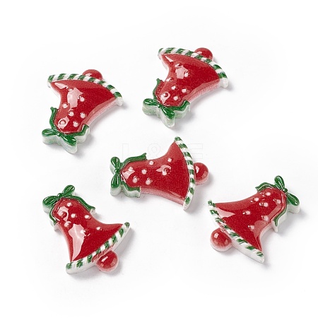 Christmas Themed Opaque Resin Cabochons CRES-P022-11-1