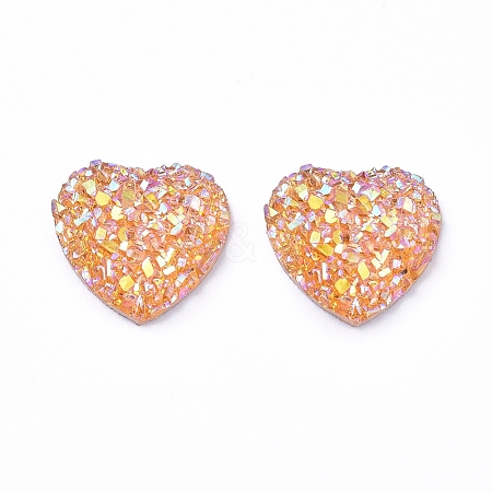Shining Druzy Resin Cabochons LS-RESI-WH0008-30M-1