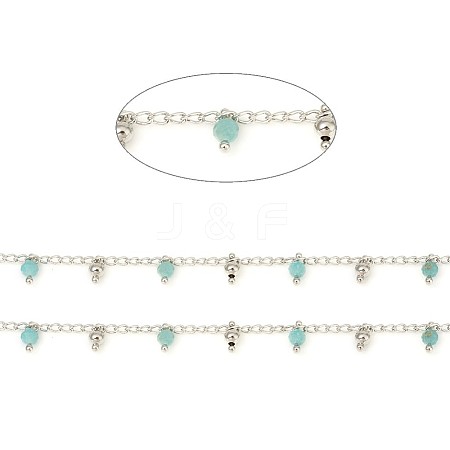 3.28 Feet Handmade Faceted Natural Amazonite Beaded Chains X-CHC-E021-02H-P-1