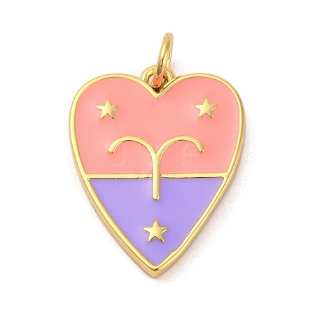 Brass Enamel Pendants KK-Z077-01G-04-1
