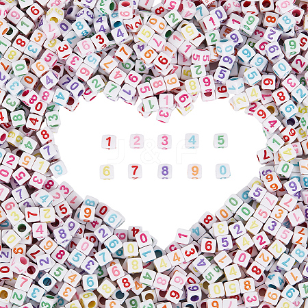 1200Pcs Opaque White Acrylic Beads MACR-PA0001-74-1