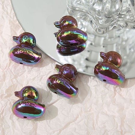 UV Plating Opaque Acrylic Beads OACR-WH0031-23C-1