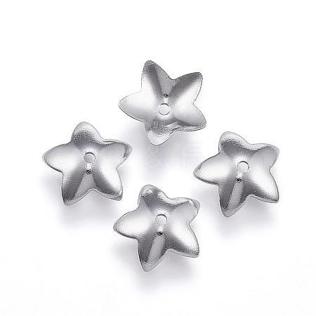 Tarnish Resistant 304 Stainless Steel Flower Bead Caps STAS-G124-28P-1