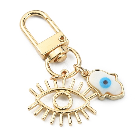 Evil Eye Resin Pendant Decorations for Women KEYC-WH0032-24F-1