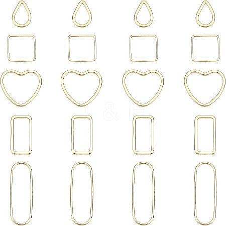 SUPERFINDINGS 20Pcs 4 Style Brass Linking Rings KK-FH0002-75-1