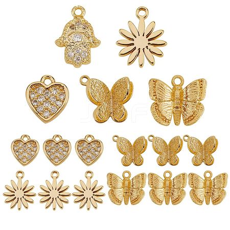 20Pcs 5 Styles Brass Charms KK-SZ0001-45-1