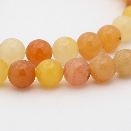 Natural Topaz Jade Round Bead Strands G-P070-24-6mm-1