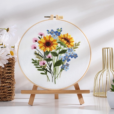 DIY Flower Pattern Embroidery Kits PW-WG8BD82-03-1