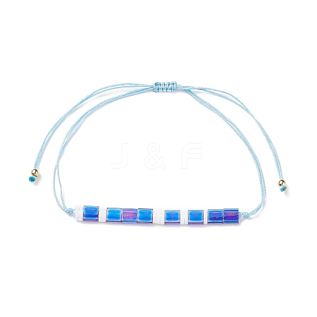 Glass Seed Link Bracelet BJEW-JB08894-03-1