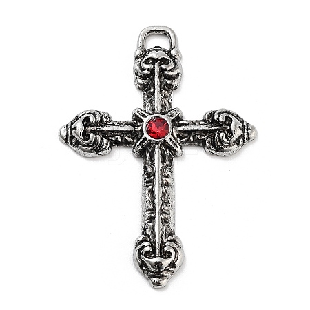 Cross Alloy Rhinestone Pendants FIND-U006-15AS-05-1