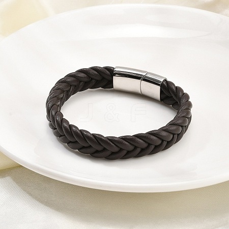 Braided Microfiber Leather Cord Bracelets for Men BJEW-Z081-13P-01-1