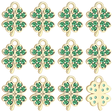 12Pcs Brass Micro Pave Cubic Zirconia Charms KK-BBC0027-44-1