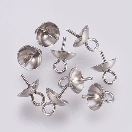 Tarnish Resistant 201 Stainless Steel Cup Peg Bails Pendants STAS-I088-M-02P-1