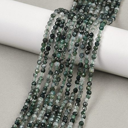 Natural Moss Agate Beads Strands X-G-A129-3mm-01-1