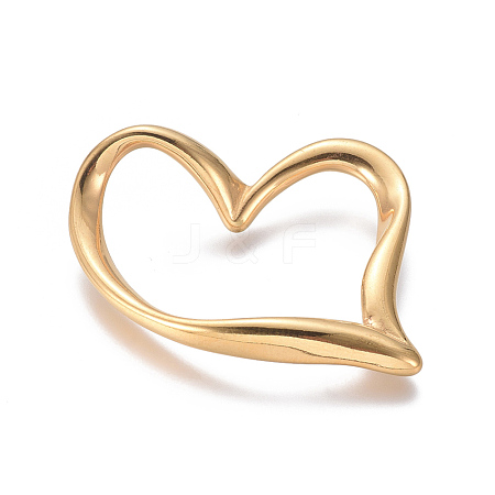 304 Stainless Steel Heart Linking Rings STAS-L162-10G-1